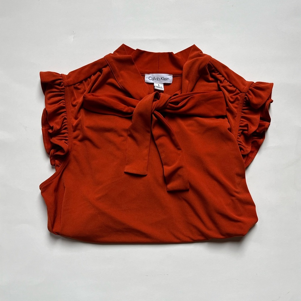 Calvin Klein Autumn Rust Bow Top